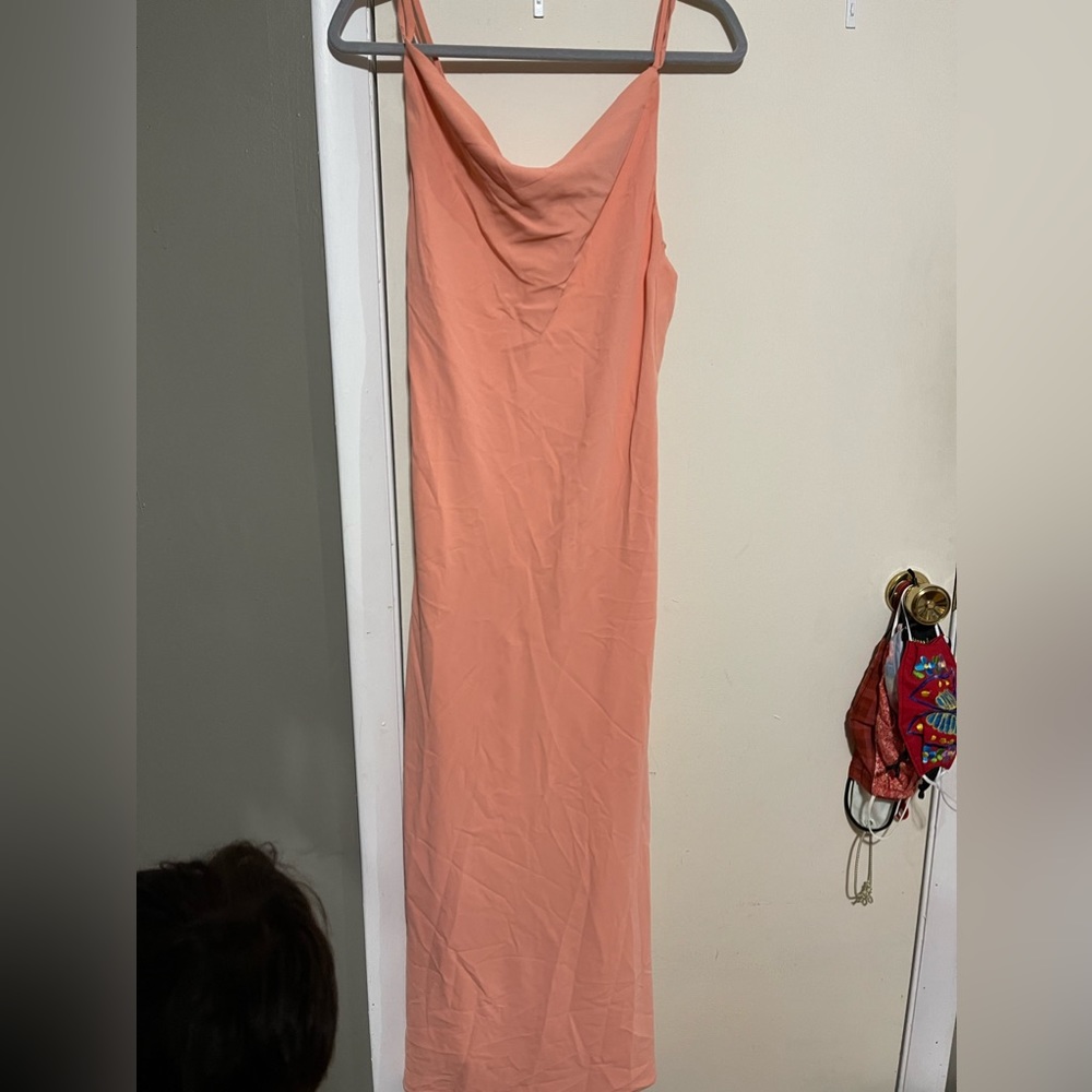 Abercrombie & Fitch CORAL Cowlneck Slip Maxi Dress PERFECT CONDITION